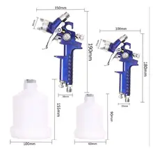 Краскораспылитель набор 2 гравитационных распылителя и 2 пластиковых горшка авто инструменты для окрашивания L69A