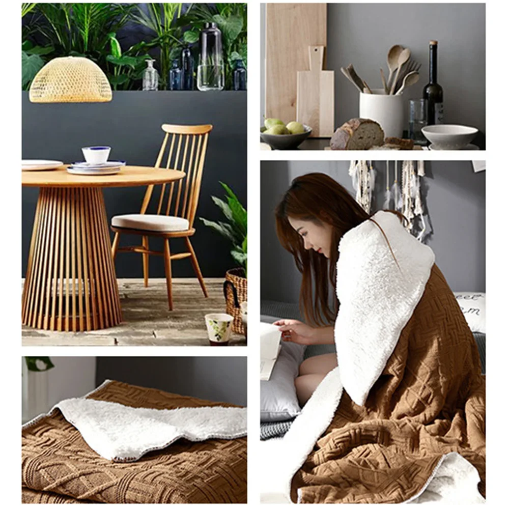 Sherpa Throw Blanket Super Soft Reversible Ultra Luxurious Plush Blanket for Office Home Travel Camping Car Sleeping 130*160cm