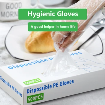 

New 100/500pcs Home Disposable Vinyl Non-toxic And Non-allergenic Gloves Food Motorcycles PE / Polyethylene Gloves