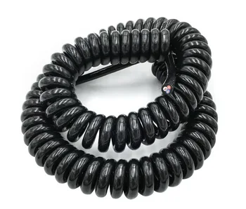 

2-core spring telescopic wire spiral cable 24AWG 20AWG 17AWG 14AWG 2.5 m 5 m 7.5 m black power cord expandable wire