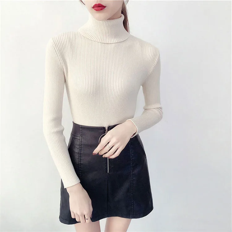 Водолазка вязаный пуловер джемпер толстый свитер женская одежда Pull Femme Hiver 2019