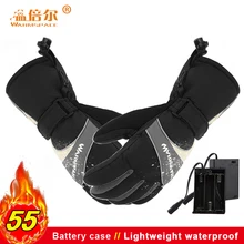 Зимние перчатки для катания на лыжах, 3600 мА/ч, перезаряжаемая литий-ионная батарея, перчатки с подогревом для мужчин и женщин, теплые перчатки для езды на велосипеде, лыжные перчатки