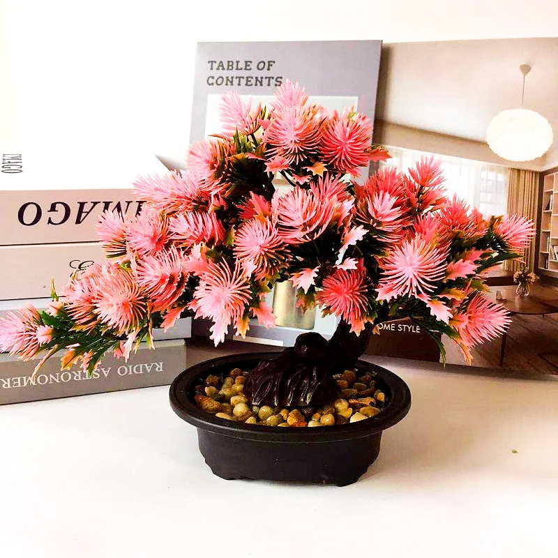 

Artificial Plant Potted Pine Home Office Plastics Shops living room bedroom Decoration Vivid fake tree