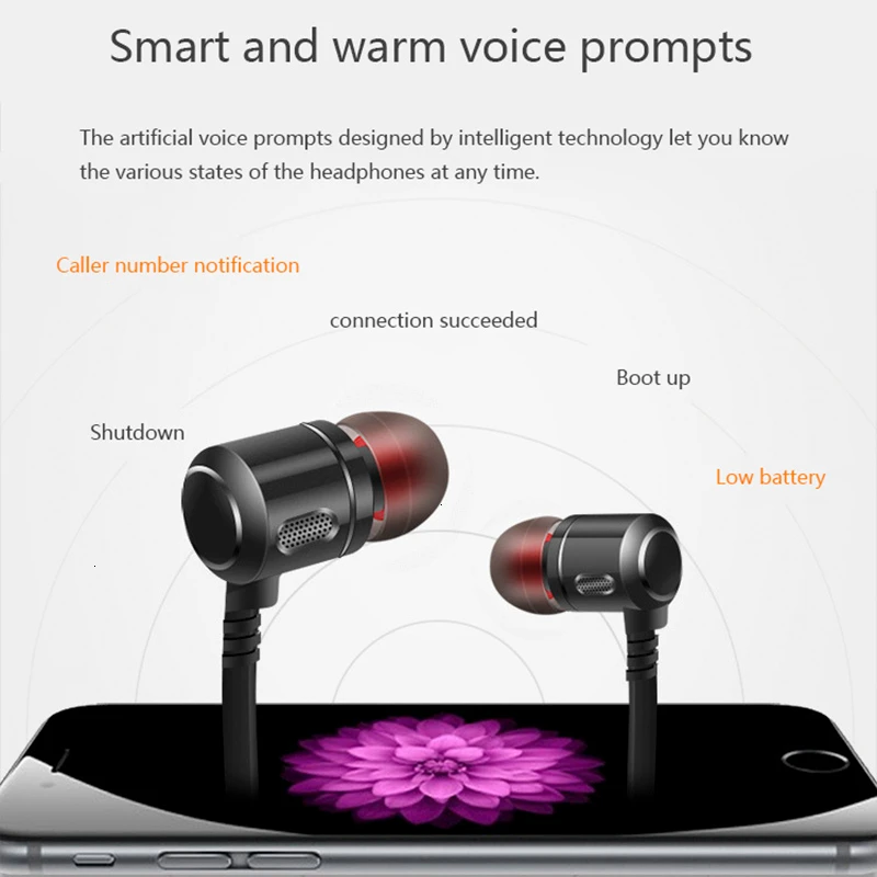 AKEY Bluetooth наушники беспроводные магнитные с микрофоном Стерео Auriculares для iPhone всех