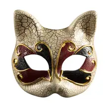 Ночи Хэллоуина вечерние Карнавальная Маскарадная маска для детей Винтаж Венецианская клетчатый музыкальный вечерние Марди Маска «кошка» подарок для детей Q3