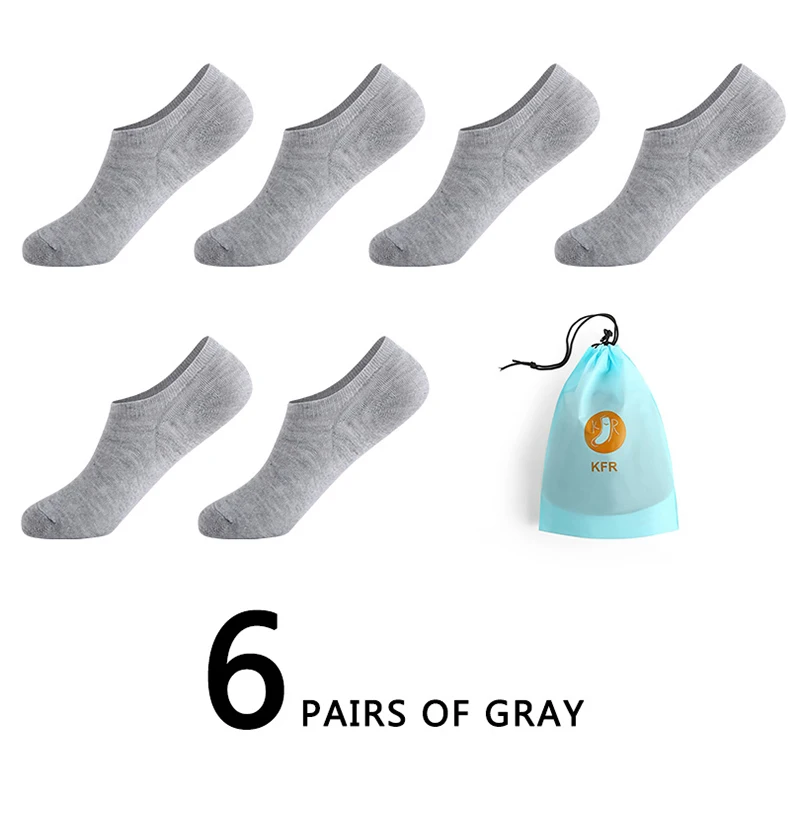 6Pairs/lot Men Cotton Socks Summer Thin Breathable Slippers Socks High Quality No Show Boat Socks Short Men EUR 39-45 With Bag