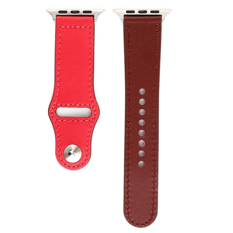 Red Wine Rose Из натуральной кожи петлевой ремень для apple watch, ремешок 42/38 мм браслет для ремешки для часов iwatch 44 мм 40 мм серии 4/3/2/1 браслет аксессуары - Цвет ремешка: Red Wine Rose