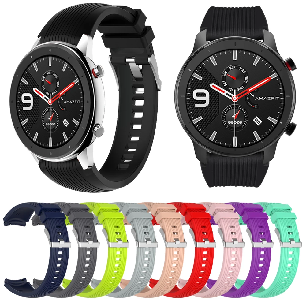 Силиконовый ремешок для Huami Amazfit GTR 47 мм 42 мм/Bip Band samsung Galaxy Watch 46 мм/Active/gear S3/huawei 2 GT