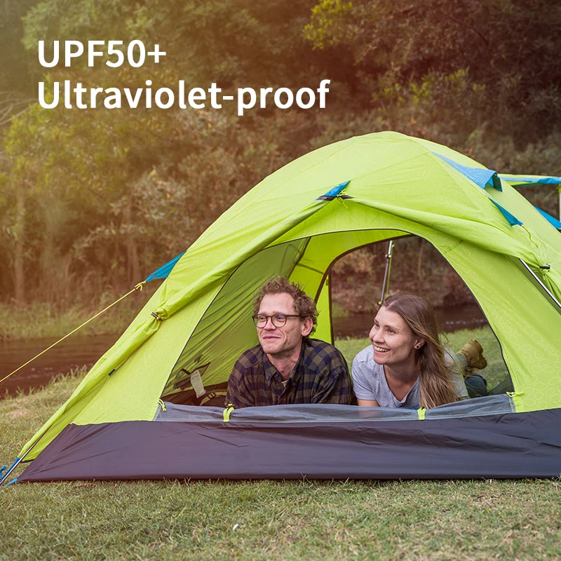 Naturehike Upgrade 2-4 Persons Camping Tent Outdoor Portable P Series Aluminum Alloy Tent Pole UPF50+ 210T Double Layer