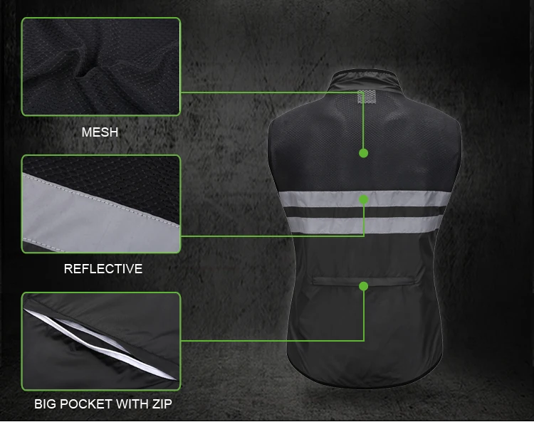 Мужской мотоциклетный жилет WOSAWE светоотражающий безрукавка на молнии с высокой