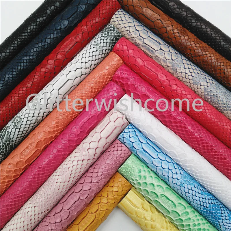 Glitterwishcome 21X29 см A4 Размер тисненая змеиная искусственная ткань, синтетическая кожа ткань искусственная кожа листы для бантов, GM510A