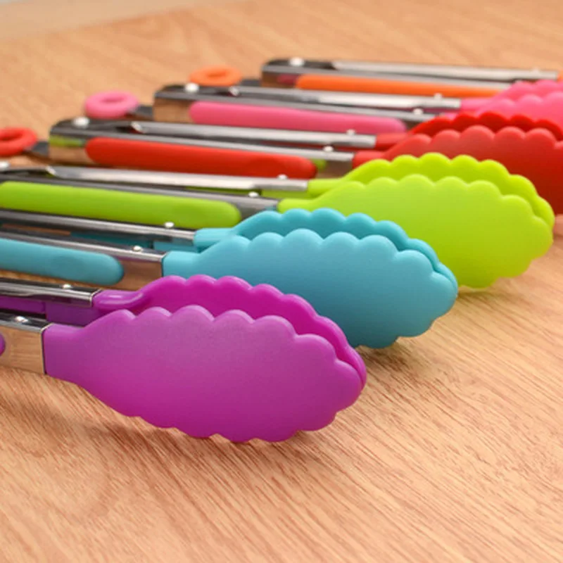 Clamp Tongs Utensil Serving-Baking-Tool Cooking-Clip Silicone-Handle Stainless-Steel