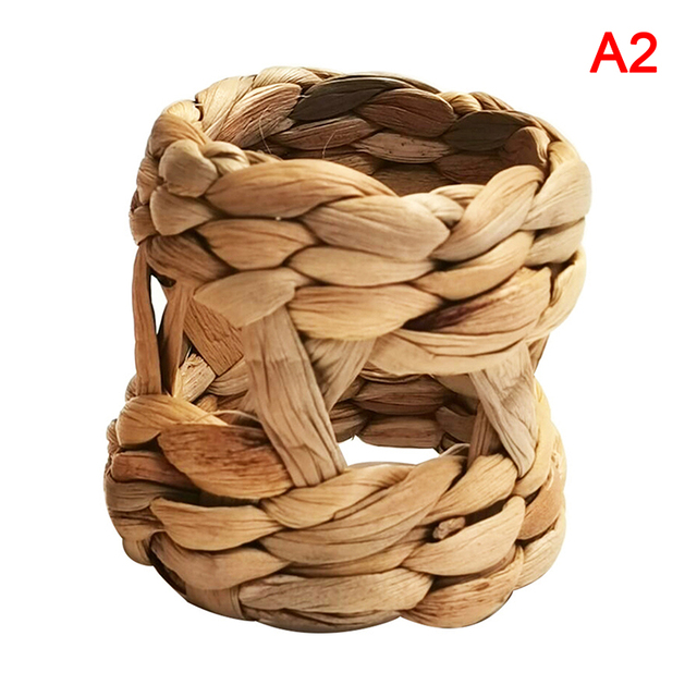 Napkin Ring Rustic Napkin Ring Holder Natural Fall Braided Serviette Buckle For Farmhouse Thanksgiving Christmas Party