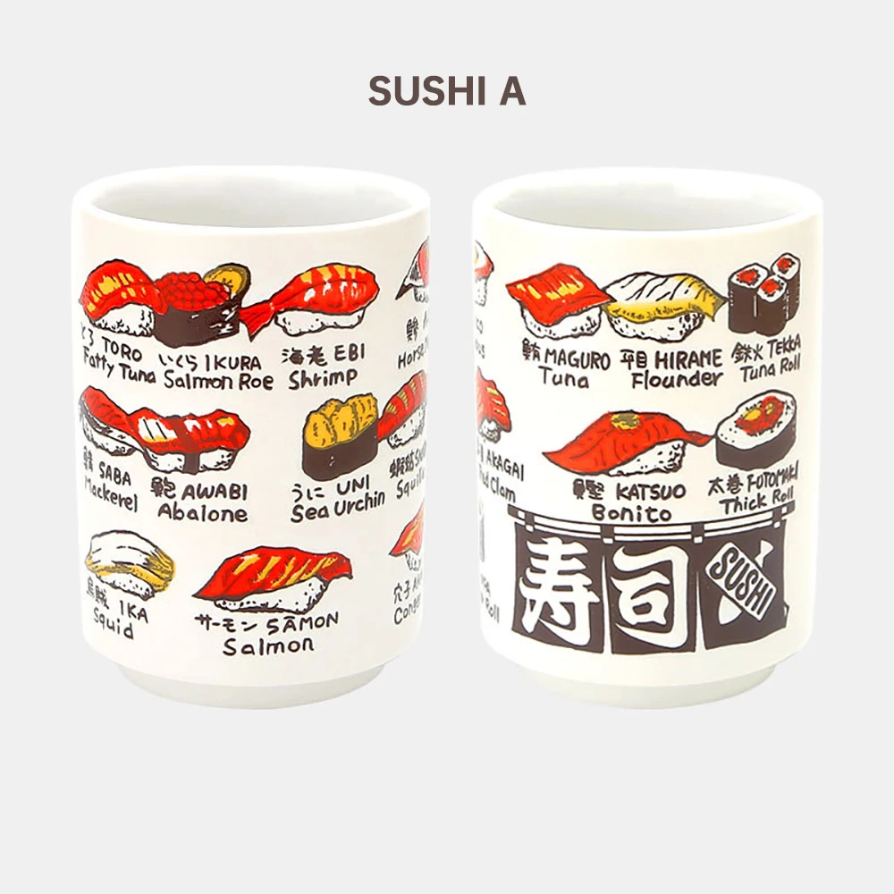 Tazza Giapponese Impression Tazze di Ceramica 300Ml Tè Vino Sushi Sake Cup Divertente Famiglia Ristorante Decorazione Regalo di Viaggio Per Gli Amici 
