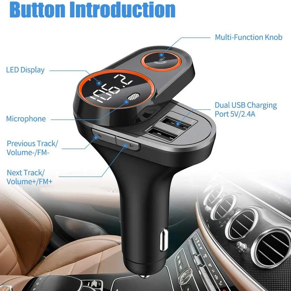 C43 Dual Usb 4.8A автомобильное зарядное устройство U диск без потерь музыка поворотная крышка MP3-плеер Usb Автомобильное зарядное устройство mp3-плеер