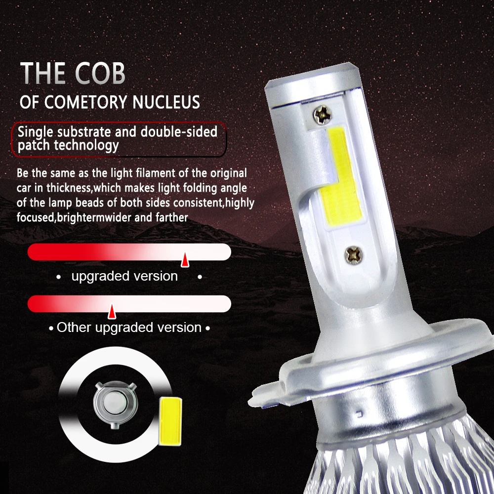 LED 6000K 9 30V C6 H4 светодиодные фары H7 Mini H1 COB лампы H11 9005 9006 9004 Автомобильные чистый