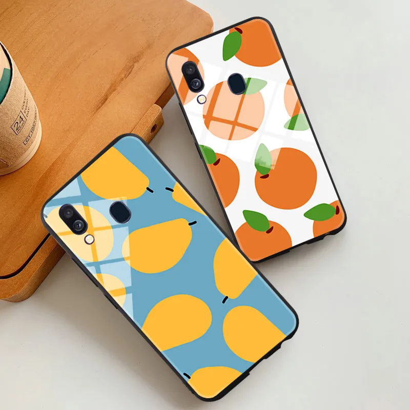 Tempered Glass Case For Samsung Galaxy J4 Plus S6 S7 edge S8 S9 S10 S11e A50 Note 8 9 10 Pro 5G Fruits Tassel Lanyard Cover | Мобильные