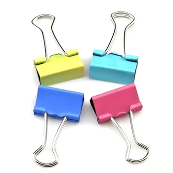 

60pcs 15mm Colorful Metal Binder Clips Assorted Colors Notes Letter Paper Document Clamp Office Supplies