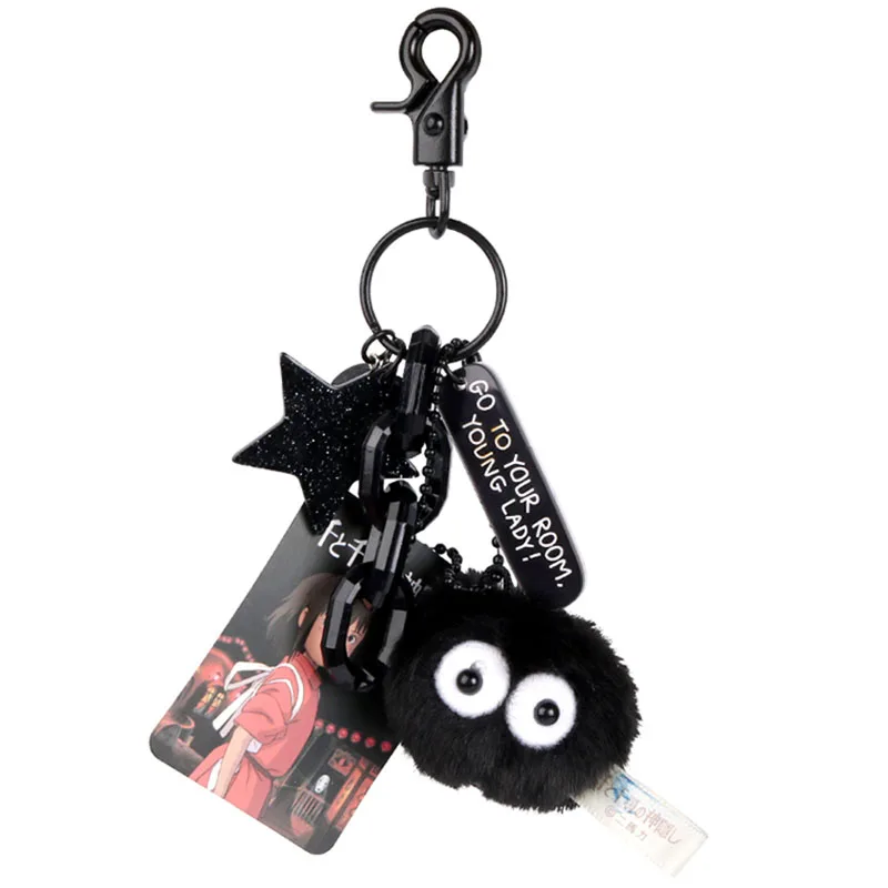 

Creative Cartoon Black Coal Elf Doll Keychain Pendant Fashion Women Men Bag Charms Key Ring Tire Star Decoration Car Key Holder