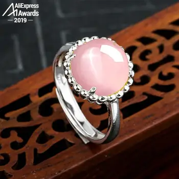 

10*10mm 6.18 Sale S925 Sterling Silver Africa Rose Quartz Rings art and craft gift shop lithuania Chalcedony