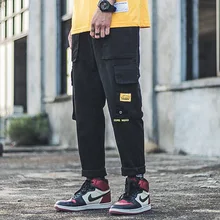 Уличная одежда, мужские брюки карго, мужские хип-хоп повседневные Модные хлопковые брюки, мужские свободные прямые брюки, мужские брюки