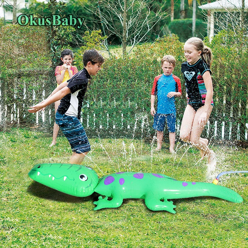 Summer Lawn crocodile Sprinkle Home Garden PVC Animal Water Park Inflatable Outdoor Beach Toy Children Play Spray | Игрушки и хобби