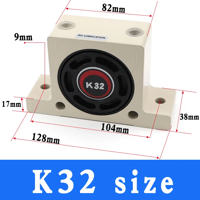 Промышленный пневматический вибратор осциллятор шарикового типа K-series K8, K10, K13, K16, K20, K25, K30, K32, K36 - Цвет: K32