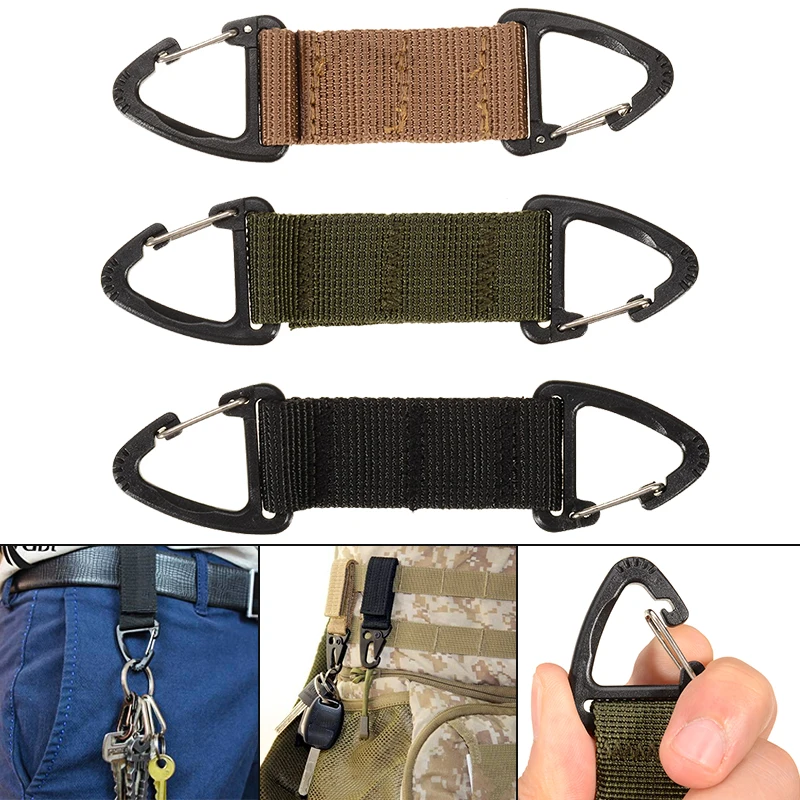 

1PC Nylon Carabiner Strength Tactical Backpack Key Hook Webbing Buckle Hanging Belt Buckle Clip Climbing Accessory
