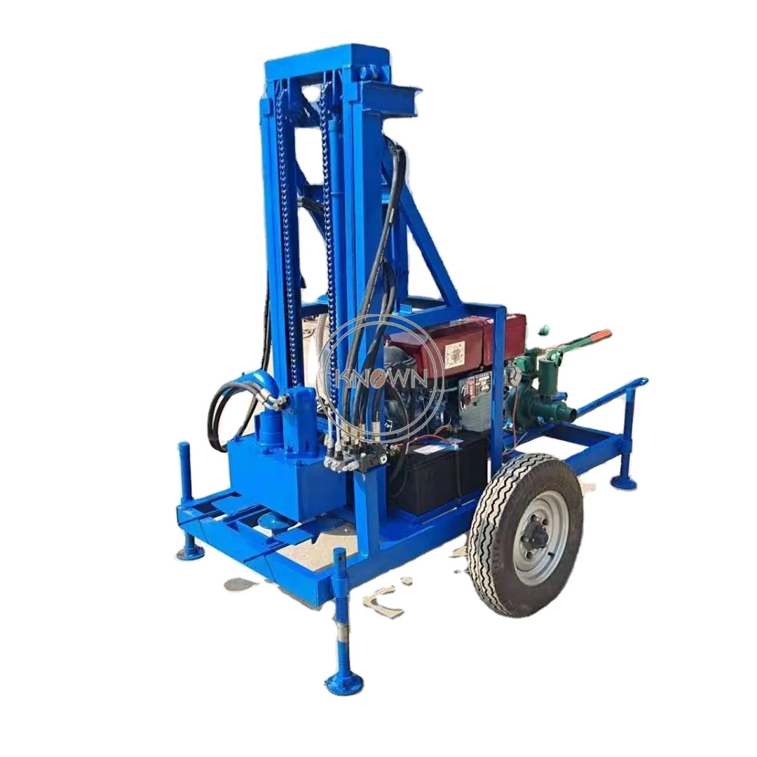 22hp Diesel Deep Borehole Water Well Drilling Machine For Sale 100m Hydraulic Mine Drilling Rig