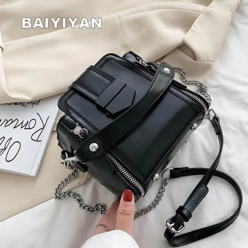 

2020 New arrival Vintage Bucket Bag PU Leather Luxury Handbag Women's Chains Hasp Small Bag Retro Shoulder Bag