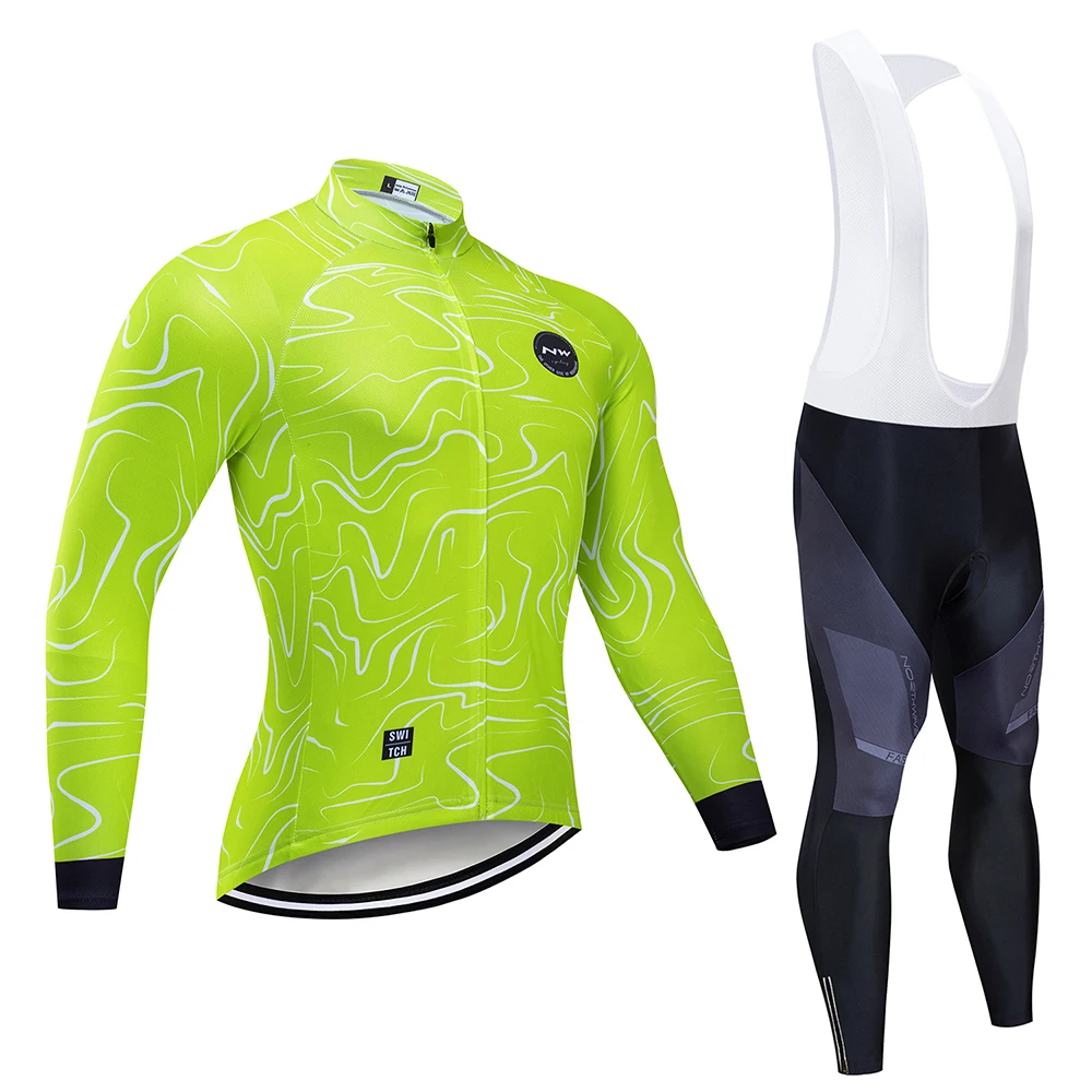 NW equipo triatlon traje de ciclismo de manga larga Jersey Skinsuit mono Maillot ciclismo Ropa de ciclismo conjunto de gel