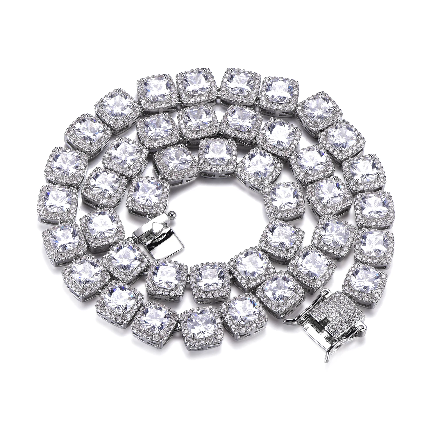 D& Z 10 мм Льдом Из Bling AAA циркон теннисная цепь ожерелье для мужчин хип хоп ювелирные изделия золото серебро талисманы теннисная цепь