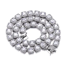 D& Z 10 мм Льдом Из Bling AAA циркон теннисная цепь ожерелье для мужчин хип хоп ювелирные изделия золото серебро талисманы теннисная цепь