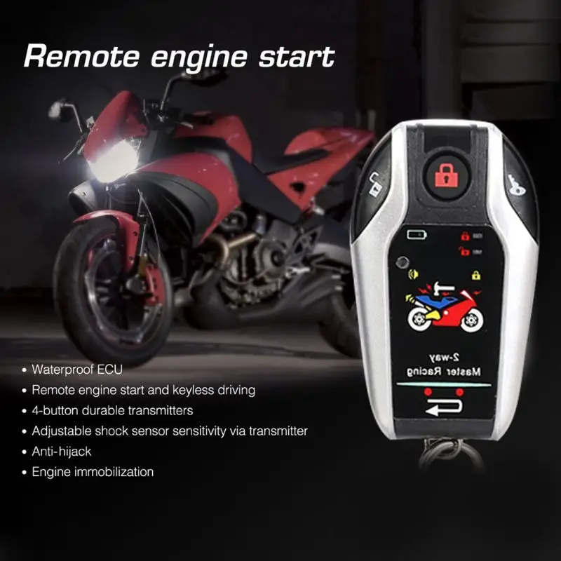 Two Way Motorcycle Alarm Motorbike 12V Anti-theft Security System Start Alarms