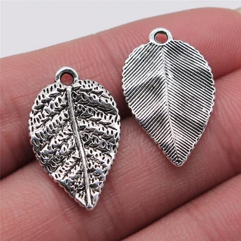 

8pcs Charms Leaves 15x24mm Antique Silver Color Pendant Leaves Charms For Jewelry Making Jewelry Findings