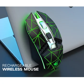 

Wireless Gaming Mouse Rechargeable LED Light Optical Mice for PC B88