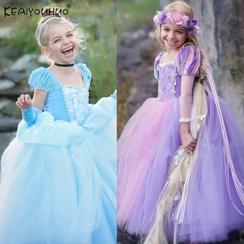 

Cinderella Christmas Dress Summer Kids Dresses For Girls Elsa Costume Dresses Vestidos Snow White Princess Dress Rapunzel Aurora