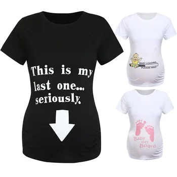 

maternity clothes Tops Short Sleeve Letter Print Tops Pregnancy Clothes Ladies Casual maternity tops fashion для беременных