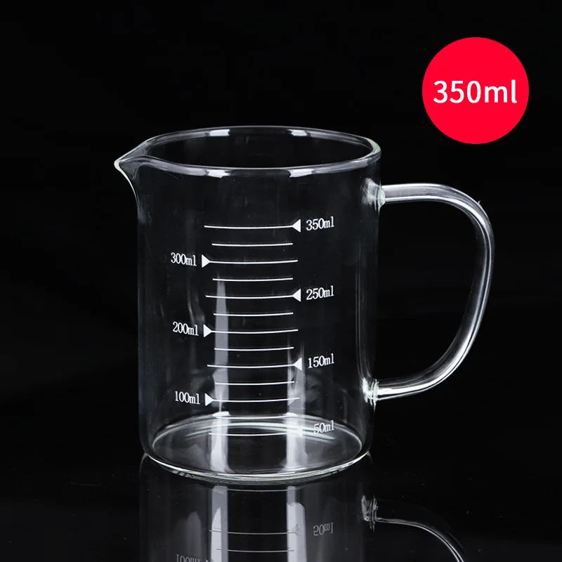 Laboratory Graduated Cup, Microwave Measuring Cup, Anti Cracking, High Temperature Resistant Water Cup with Handle 250ml-1000ml