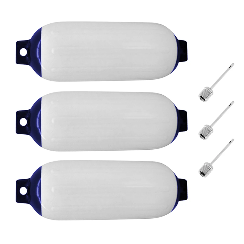 

3pcs/set Inflatable Marine Fender Reinforced Eyes 110 x 400mm Boat Buffer Barrier