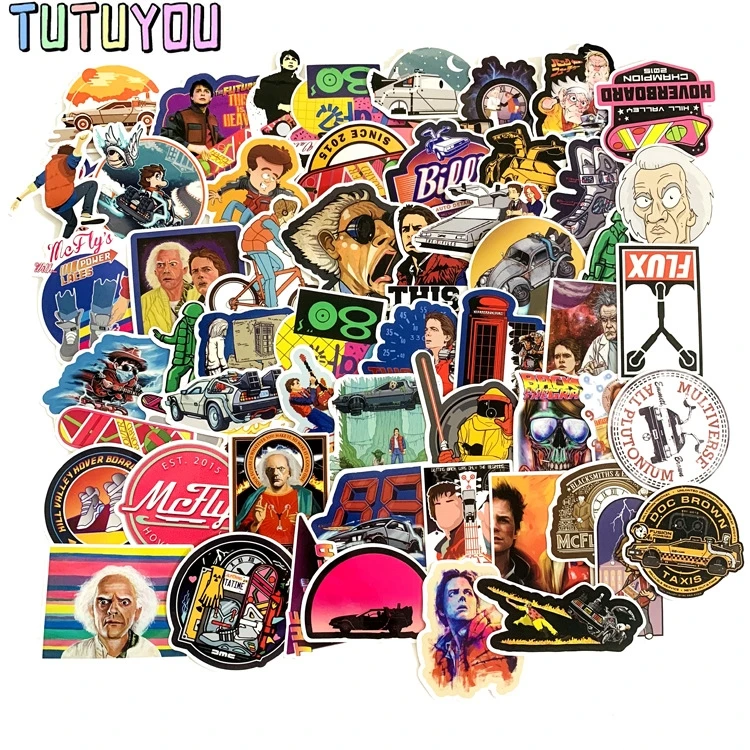 

PC2101 57pcs/set Movie Back To The Future Sticker Waterproof Suitcase Notebook Scooter Refrigerator Water Cup Sticker Wholesale