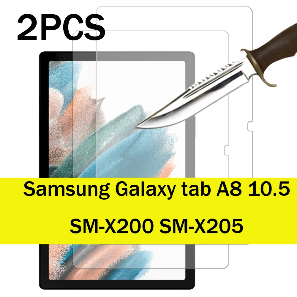 2PCS Tempered Glass Screen Protector for Samsung Galaxy Tab A 10.1 A7 A8 SM-T510 SM-T515 10.5 SM-T580 SM-T590 protective film touch pens for ipads Tablet Accessories