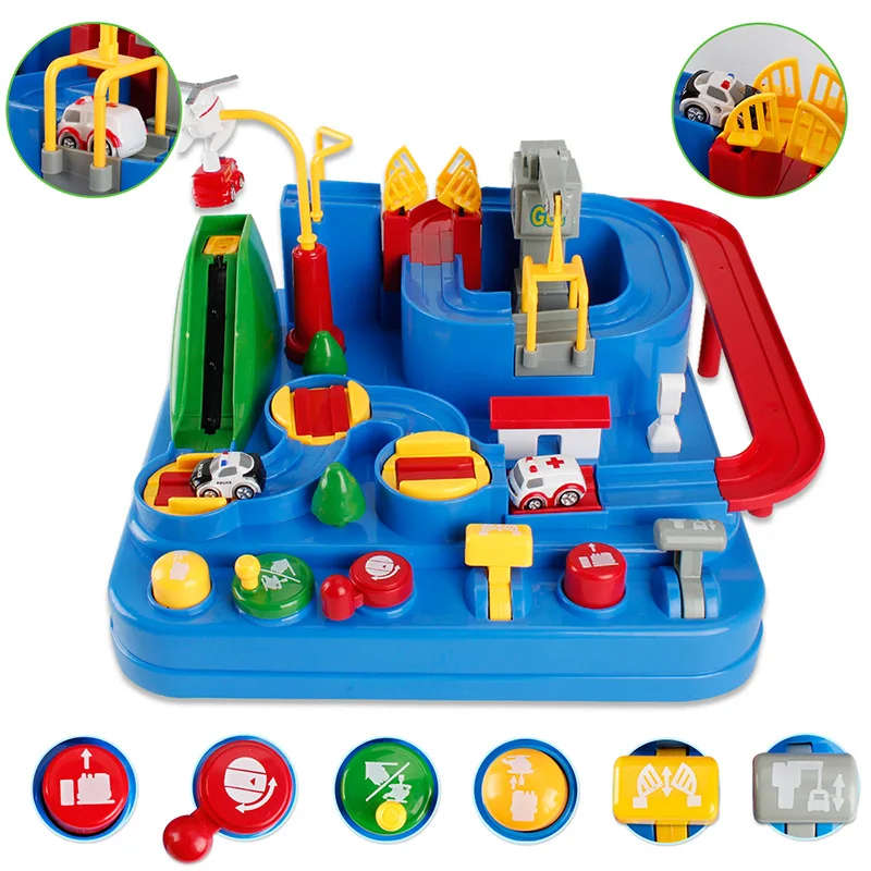 

Boy Educational Camera Track Car Checkpoints Adventure Luxury Inertia Sliding Police Car Parking Lot CHILDREN'S Toy