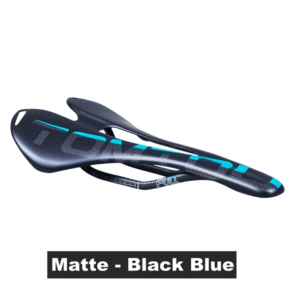 Matte black Blue TOMTOU полный 3K Углеродное дорожное/горное велосипедное седло Велоспорт переднее сиденье мат 115 г части велосипеда 270*143 мм черный блеск/матовый - Цвет: Matte black Blue