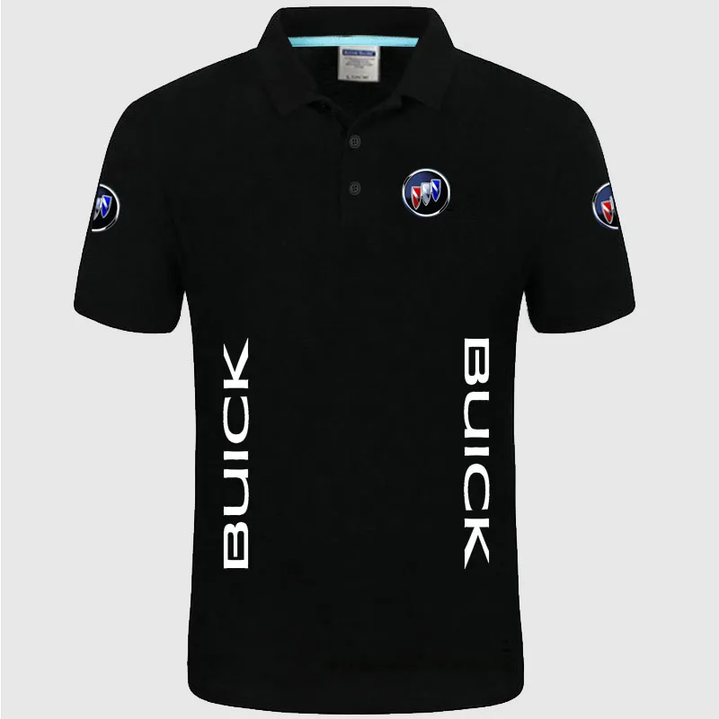 Men Polo Shirt Buick Polos Button Short Sleeve Polo Shirt Homme Solid Summer