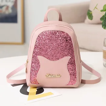 

Fashion Lady Sequin Candy Color Backpack High Capacity Patchwork Zipper Rucksack Student Bag Double-shoulder Bolso #YJ