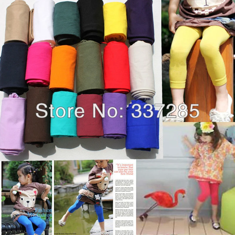 Spring Baby girl Boy nine-point Ballet dance leggings candy colors kids calf-length pants ankle-length Breathable child trousers