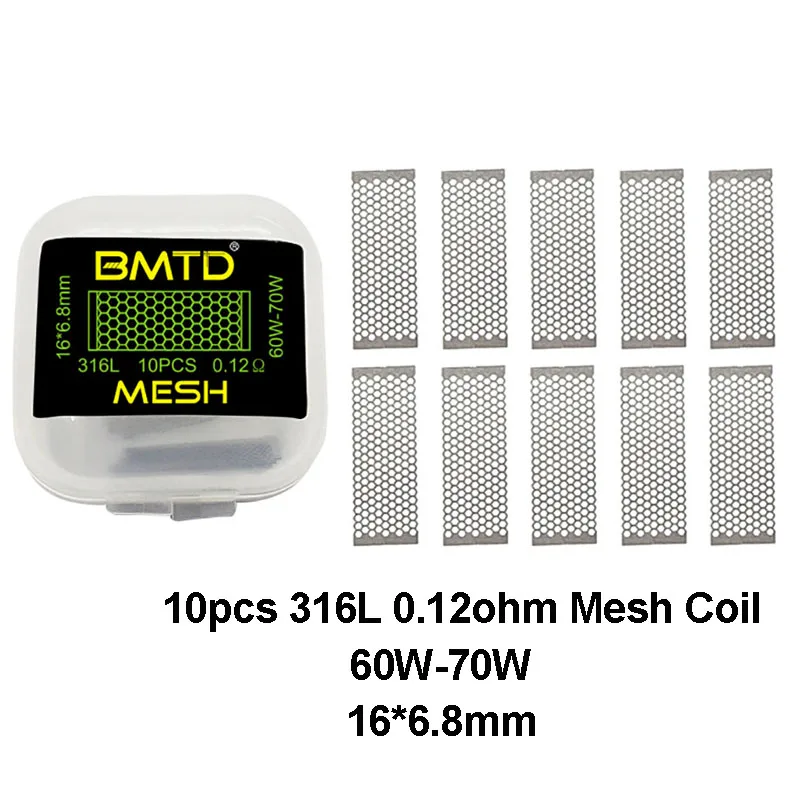 10 шт./упак. BMTD A1 0.13ohm/0.18ohm 316L 0.12ohm/0.15ohm Ni80 0.16ohm сетчатая сменная катушка Vape RDA
