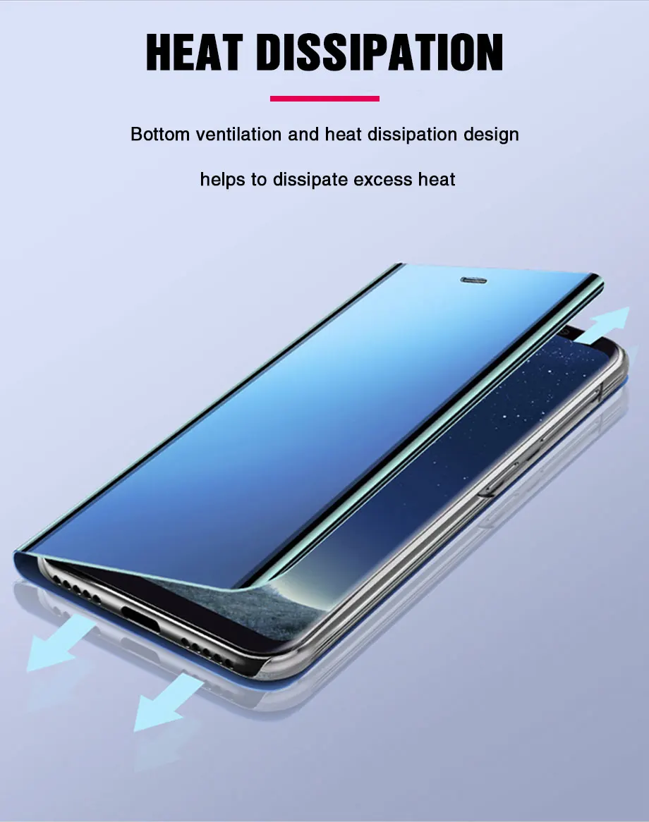 Зеркальный флип-чехол для телефона для Samsung Galaxy S8 S9 Plus Note 9 8 чехол Clear View на S7 S6 край A10 A20 A30 A40 A50 A70 крышка