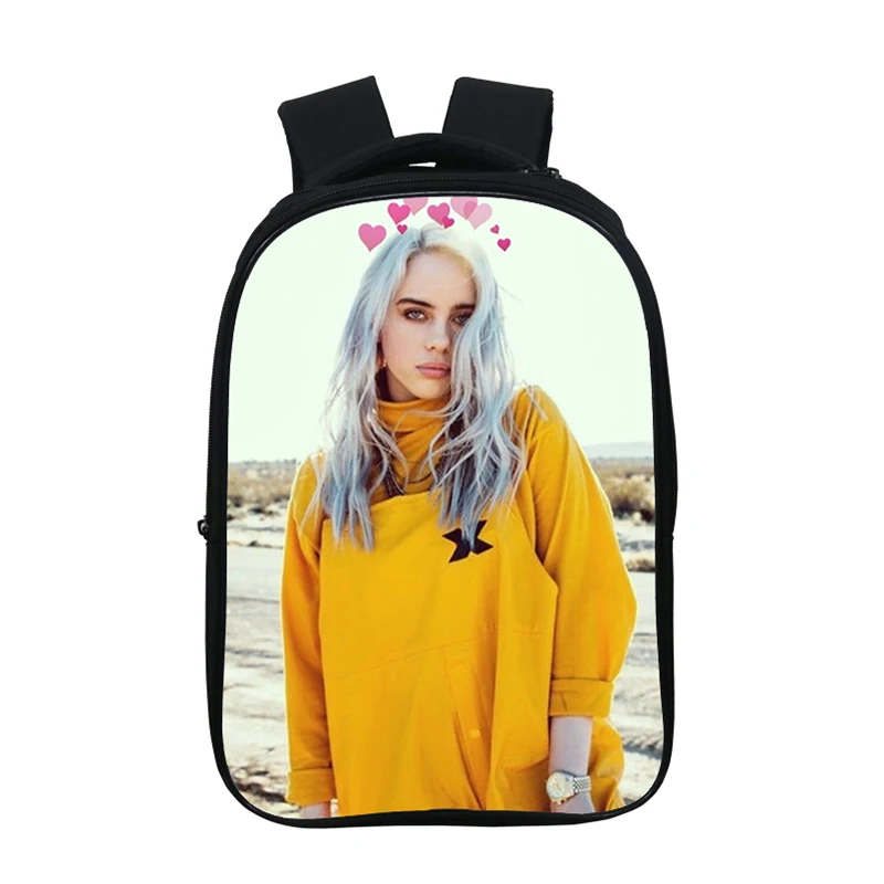 15 Хипстер Billie Eilish рюкзак детский подростковый рюкзак обратно в школу подарок двойной карман Bookbag 14,5 дюймов Мальчики Девочки школьная сумка - Цвет: 15